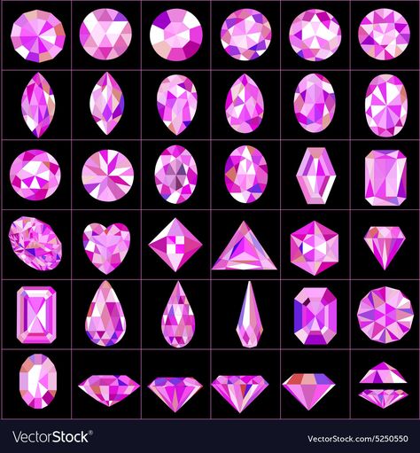 Jewel Drawing, Gem Drawing, Crystal Drawing, Concept Art Tutorial, Gemstone Art, Jewelry Drawing, Gems Art, Pink Gem, Crystal Healing Stones