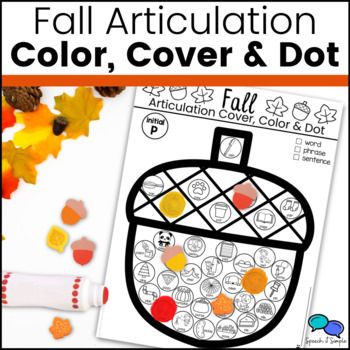 These Fall articulation worksheets make it easy to practice speech sounds! NO PREP & perfect for improving carryover when used at home. They make great therapy activities, too! Awesome for groups of students with different speech sound goals - all their targets on one sheet! Color, cover or dot the targets - use with paint daubers, crayons or your favorite mini objects and erasers!What's Included:53 Pages22 Target sounds: /p, b, t, d, k, g, m, n, h, f, w, ng, y, ch, sh, j, r, l, s, z, v &amp Fall Dot Art Sheets, Articulation Worksheets, Mini Objects, Blending Sounds, School Slp, Cue Cards, Speech Therapy Activities, Dot Art, Therapy Activities