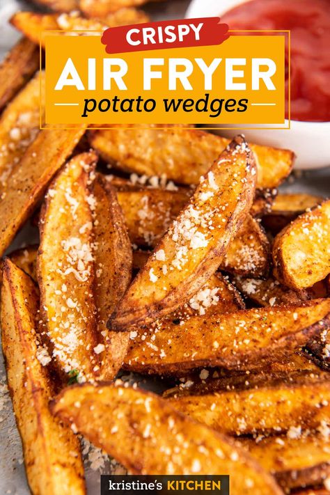 Potatoes Wedges, Air Fryer Potato Wedges, Air Fryer Potatoes, Air Fry Potatoes, Air Fryer Potato, A Southern Soul, Potato Wedges Recipe, Wedges Recipe, Air Fried Food