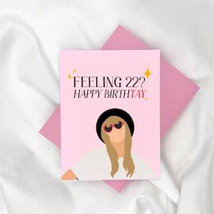 Happy Birth Tay, 22 Birthday Card, Taylor Swift Card, Taylor Swift Birthday Card, Happy 22nd Birthday, 22 Birthday, Feeling 22, Cool Birthday Cards, Taylor Swift Birthday