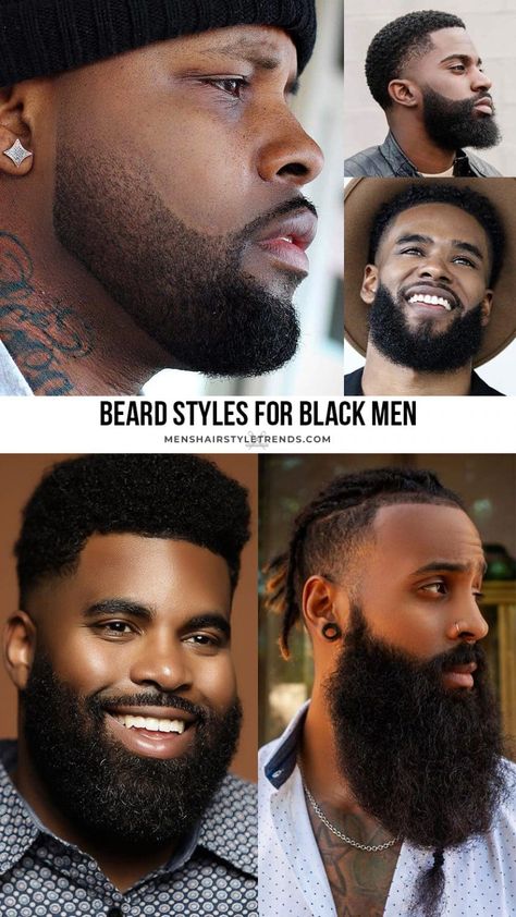 Beard Styles For Black Men, Black Beard Styles, Beard Styles Shape, Different Beard Styles, Black Men Beard Styles, Men Beards, Black Bob Hairstyles, Patchy Beard, Beard Tips