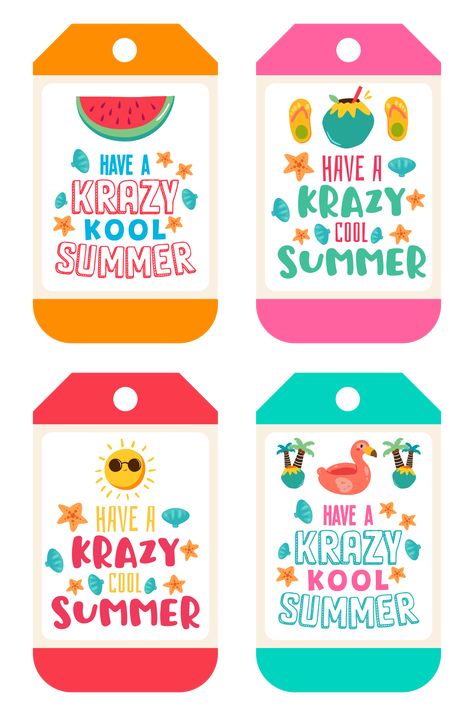 Have A Sweet Summer Printable Free, Have A Cool Summer Printable Tag Free, Summer Gift Tags, Diy Summer Decor, Class Gifts, Summer Decorations, Cap Art, Summer Cut, Summer Printables