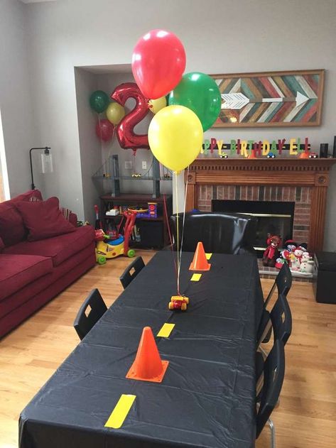 Transportation Birthday Party Ideas | Photo 4 of 13 Transportation Birthday Party Ideas, Planes Trains And Automobiles Party, Compleanno A Tema Hot Wheels, Car Centerpieces, Auto Party, Transportation Birthday Party, Blaze Birthday, Hotwheels Birthday Party, Construction Theme Birthday Party