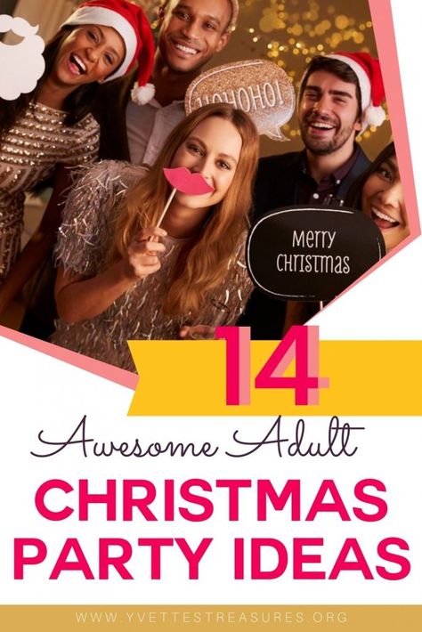 Adult Christmas Party Ideas For The Best EVER Holiday Fun! - Adult Christmas Party Ideas, Christmas Party Themes For Adults, Christmas Party Games For Adults, Easy Christmas Party, Christmas Party Planning, Office Party Games, Adult Christmas Party, Fun Christmas Party Games, Christmas Party Ideas