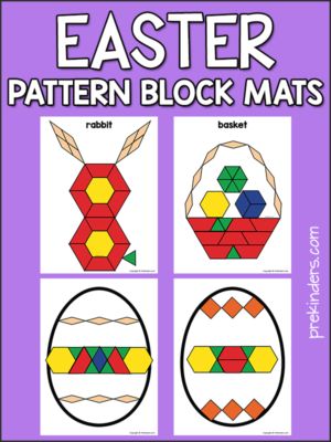 Easter Pattern Block Mats Free Printable, Spring Pattern Block Mats Free, Pattern Blocks Printables Free Templates, Pattern Block Templates Free Printable, Free Pattern Block Printables, Easter Steam, Easter Blocks, Pattern Block Printables, Block Center Preschool