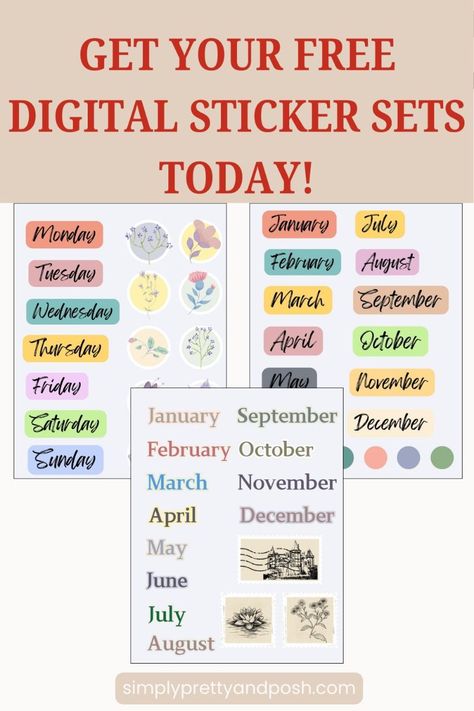 Get Your Free Digital Sticker Sets Today! bestteacherplanners #showmeyourplanner #plannercapa #kidprintableplanner👌🏿. Free Digital Stickers, Digital Workspace, Budget Planner Free, Create A Sticker, Planner Apps, Planner Setup, Pastel Designs, Printables Freebies, Planner Scrapbook