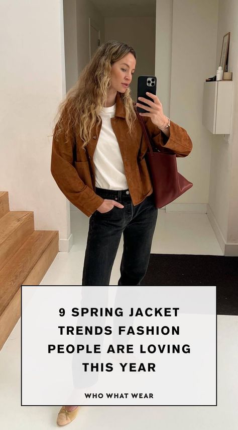 9 Spring Jacket Trends Fashion People Are Already Championing This Year Light Jackets For Women Spring, Spring 2024 Jacket Trends, Jacket Trends 2024, Jackets 2024 Trends, Spring Jackets 2024, 2024 Jacket Trends, Spring Jackets For Women 2024, Summer Jacket Outfit, Spring Outerwear Women