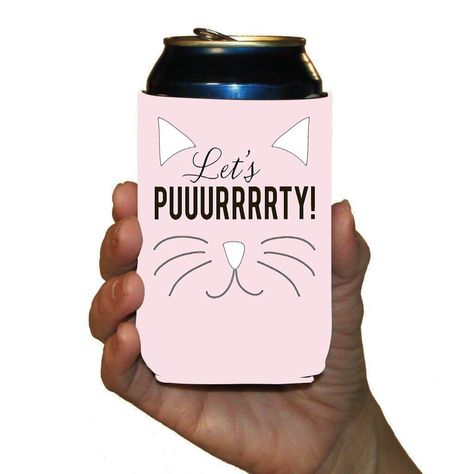 Cat Themed Bachelorette, Cat Bachelorette, Themed Bachelorette Party, Beverage Coolers, Bachelorette Party Themes, Cat Themed, Can Coolers, Bridal Shower Theme, Can Cooler