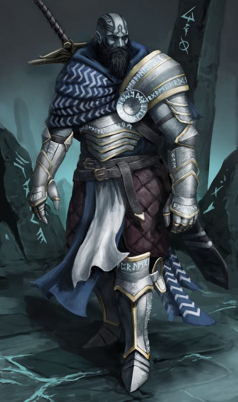 Goliath Rune Knight Dnd, Goliath Warlock Dnd, Rune Knight Character Art, Rune Knight Art, Goliath Wizard Dnd, Dnd Plate Armor, Character Ideas Dnd, Goliath Artificer, Goliath Aesthetic