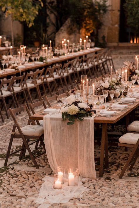 An Italian Wedding at an Ethereal Sicilian Village - The Lane Sicilian Wedding Theme, Wedding Dinner Table Setting, Rustic Italian Wedding, Sicilian Wedding, Sicily Wedding, Barn Wedding Reception, Wedding Notes, Earthy Wedding, Dream Wedding Decorations