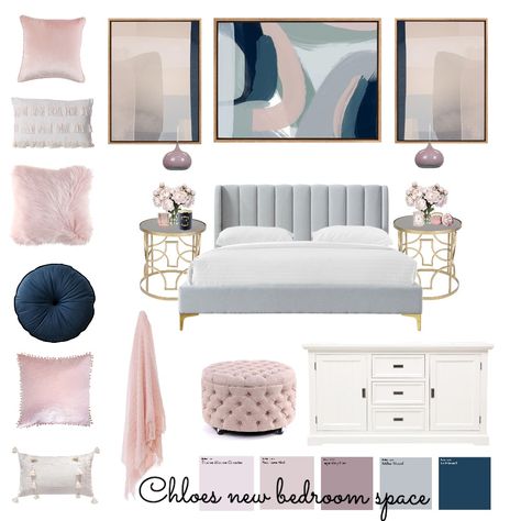 Mood Board For Bedroom Interior, Mood Boards For Bedrooms, Guest Bedroom Mood Board, Teen Girl Bedroom Mood Board, Bedroom Moodboard Interior Design, Mood Board For Bedroom, Bedroom Mood Board Interior Design, Bedroom Design Mood Board, Transitional Mood Board