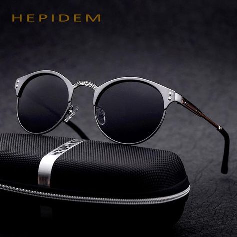 FuzWeb:HEPIDEM High Quality Vintage Round Polarized for Men Women Famous er Sunglasses Steampunk Shades Punk Style Men, Mens Eye Glasses, Life Is Fun, Round Sunglasses Men, Shades For Men, Glasses Frames Trendy, Interesting Fashion, Mens Glasses Fashion, Minimalist Fashion Men