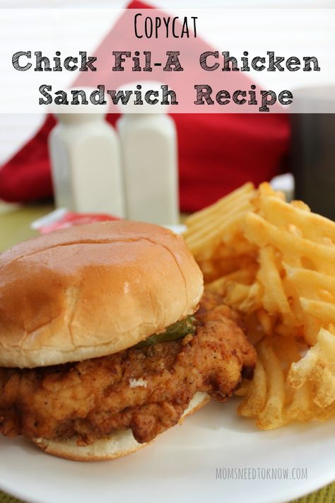 Get the delicious taste of Chick Fil'A any day of the week (even Sunday) with this copycat Chick Fil'A Chicken Sandwich recipe! Chick Fil A Chicken Sandwich, Chick Fil A Chicken Sandwich Recipe, Chick Fil A Sandwich, Resep Sandwich, Recipes Copycat, Chicken Sandwich Recipe, Subway Sandwich, Chicken Ideas, Chicken Sandwich Recipes