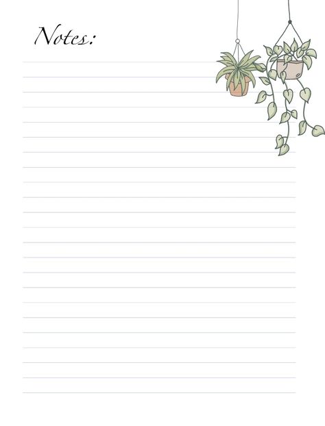 Notebook Template (Planty) - Notability Gallery Bio Notes Template, Good Notes Notebook Templates, Notebook Paper Background Design, Notebook Template Printables, Cute Notebook Paper Template, Notebook Pages Design, Good Notes Paper Templates, Page Templates For Samsung Notes, Notes Printable Templates