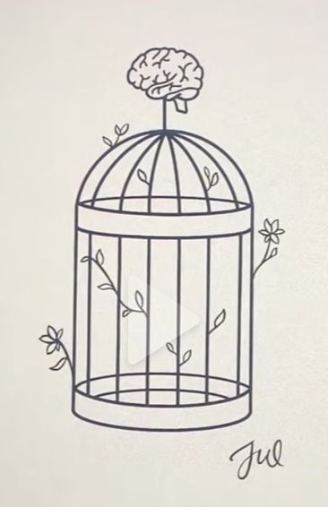 All Of My Cages Were Mental, All My Cages Were Mental, They Told Me All Of My Cages Were Mental, Couple Tattoos Hand, Trying Tattoo, Folklore Icons, Cage Tattoo Ideas, Bird Cage Tattoo, Folklore Tattoo