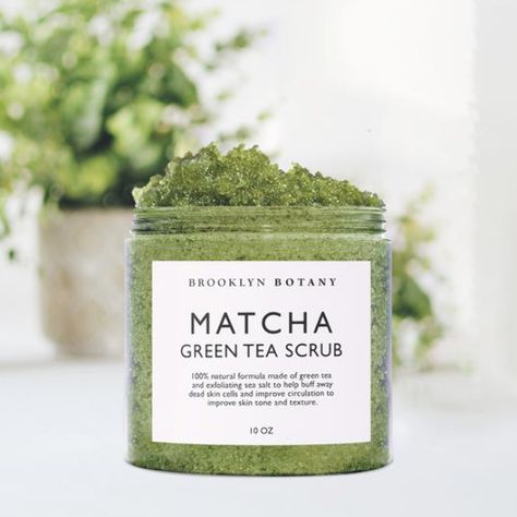 Matcha Scrub, Brooklyn Botany, Scrub Packaging, Green Tea Body Scrub, Diy Green Tea, Baking Soda Scrub, Green Tea Scrub, Diy Teen, Green Matcha