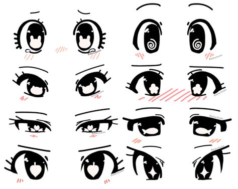 Anime eye shape ideas by RockuSocku on DeviantArt Mata Manga, Lukisan Fesyen, Kraftangan Prasekolah, Shape Ideas, How To Draw Anime Eyes, Drawing Face Expressions, Cartoon Eyes Drawing, Drawing Cartoon Faces, Eye Drawing Tutorials