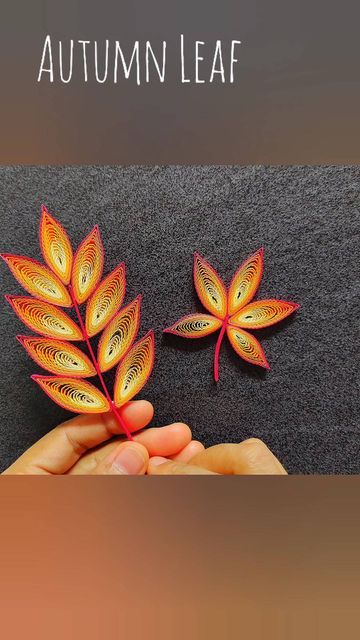 Fall Quilling Ideas, Quilled Pumpkin, Quilling Ideas Unique, Fall Quilling, Quilling Halloween, Paper Flower Letters, Diy Quilling Crafts, Ash Leaf, Quilling Flower Designs