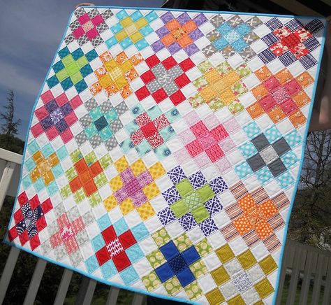 Granny Square Quilt, Sunburst Granny Square, Granny Square Haken, Quilt Block Tutorial, Quilt Block Pattern, Granny Square Crochet Pattern, Block Pattern, Scrappy Quilts, Mini Quilts