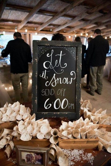 Instead of confetti, give your guests fake snow to send you off. Your guests will love this idea, especially if it's during the winter season.  #winterwedding #weddingideas #weddinginspiration #holidayseason Snow Send Off, Christmas Wedding Decorations, Winter Wedding Ideas, Snow Wedding, Wedding Send Off, Fake Snow, Festive Wedding, Winter Wedding Decorations, December Wedding