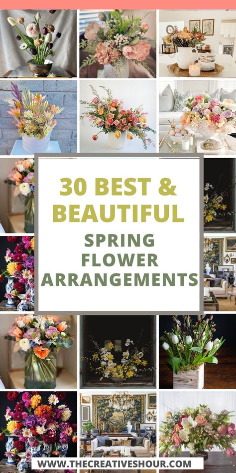 Discover how to brighten your space with simple spring flower arrangements. From DIY tulip centerpieces for your Easter table to tall vase decorations for weddings, this guide covers it all. Learn to craft artificial bouquets for church, grave memorials, or outdoor settings. Whether you're aiming for a rustic look with wildflowers or elegant decor with tulips, find tips for creating beautiful table decorations and centerpieces. Spring Table Flower Arrangements, Simple Flower Arrangements Centerpiece, Wildflower Table Setting, Vibrant Flower Arrangements, Tulip Centerpieces, Floral Arrangement Ideas, Vase Decorations, Tulip Centerpiece, Table Flower Arrangements