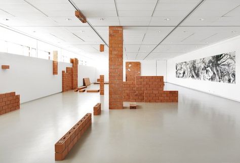 Treasures of nation - Filip Dujardin Filip Dujardin, Neo Industrial, Museum Exhibition Design, Exhibition Room, Colorful Space, Exhibition Display, Brick Design, Environmental Graphics, Book Projects