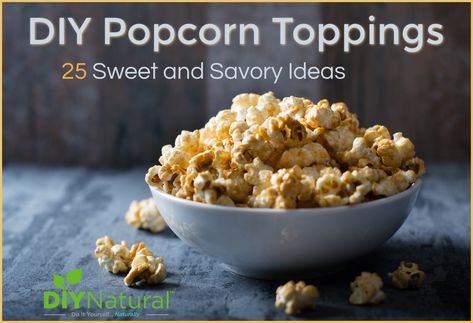 Popcorn Toppings: 25 Ideas for Both Sweet & Savory Popcorn Toppings Spicy Popcorn, Savory Popcorn, Popcorn Toppings, Gourmet Salt, Homemade Popcorn, Best Popcorn, Popcorn Seasoning, Kettle Corn, Flavored Popcorn