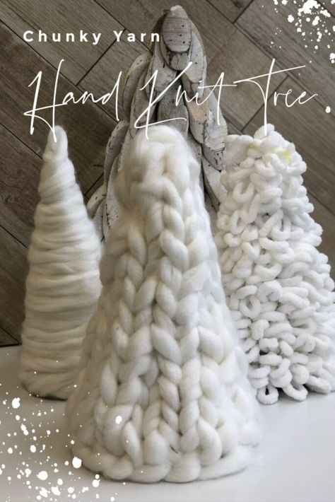 Learn how to hand knit beautiful Tree out of Chunky yarn. Dollar Tree Christmas craft #chunkyyarn #handknitchunkyyarn #handknit #christmas tree #dollartree craft Christmas Tree Dollar Tree, Chunky Yarn Christmas, Christmas Upcycle, Diy Christmas Crafts To Sell, Finger Knit, Yarn Trees, Christmas Crafts To Sell, Centerpiece Christmas, Christmas Yarn