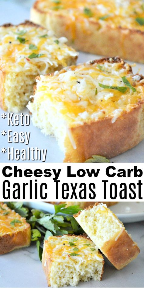 Low Carb Garlic Cheese Bread, Low Carb Cheesy Bread, Cheesy Keto Garlic Bread, Low Cal Garlic Bread, Keto Italian Side Dishes, Recipes Using Low Carb Tortillas, Low Calorie Garlic Bread, Recipes With Texas Toast, Low Carb Supper Ideas