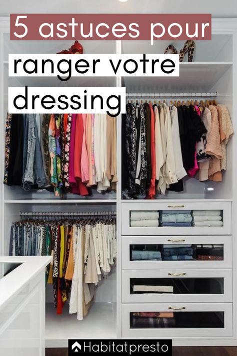 5 astuces pour ranger votre dressing comme Marie Kondo dressing chambre, rangement dressing, déco maison, décoration maison, déco dressing,  marie jondo rangement, minimalisme vie, astuces maison, trier ses vêtements, pliage vetement konmari, rangement dressing astuce, rangement armoire vetement Pliage Marie Kondo, Dressing Organisation, Dressing Deco, Idee Dressing, Decoration Dressing, Organisation Dressing, Dressing Diy, Armoire Repurpose, Diy Dressing