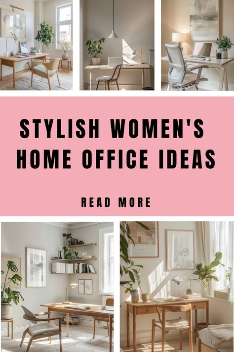 Discover stylish and practical Women's Home Office Ideas to create a productive work space at home. Get inspired by chic office decor and organization hacks for the ultimate Women's Home Office. Find the perfect balance between fashion and functionality with these Women's Home Office inspiration. Upgrade your WFH setup and boost your productivity in a beautiful environment tailored just for you! Explore the best design trends and interior concepts for a personalized Women's Home Office that matc Home Office Themes, Work From Home Inspiration, Small Home Office Ideas For Women, Work Space At Home, Coastal Home Office, Womens Home Office, Womens Home Office Ideas, Shared Home Office, Wfh Setup