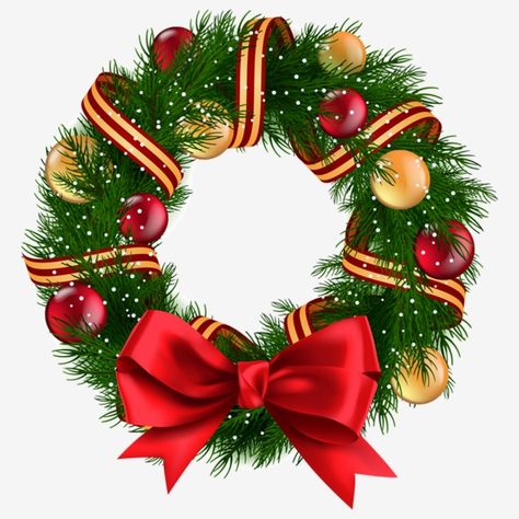 Christmas Wreath Illustration, Ribbon Wreath Christmas, Christmas Advent Wreath, Red Garland, Green Xmas, Wreath Illustration, Christmas Cake Topper, Garland Christmas, Xmas Wreaths