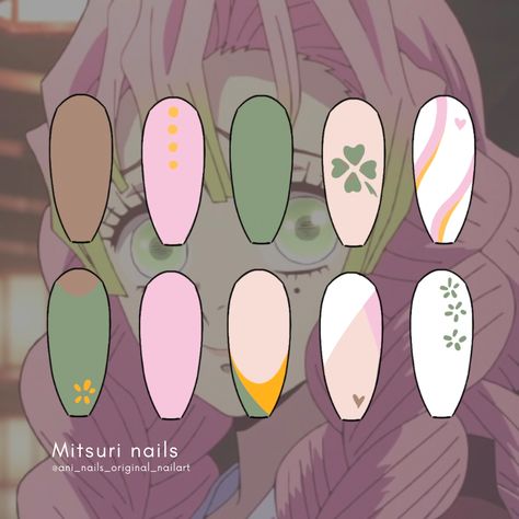 #mitsuri #mitsurikanroji #anime #animenails #nails #nailart #naildesign #acrylic Pink Tip Nails, Fake Nails Designs, Punk Nails, Nail Drawing, Anime Nails, Nail Art Disney, Grunge Nails, Simple Acrylic Nails, Really Cute Nails