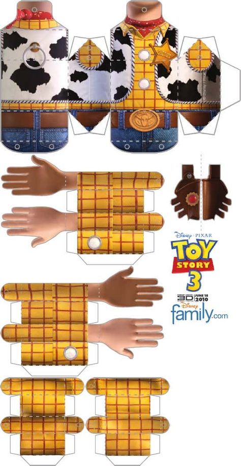 Woody | Clothing | Fashion & Beauty Paper Toy Disney, Toy Story Printables, Toy Story Crafts, Disney Paper Dolls, Paper Toys Template, Toy Story Birthday Party, Paper Toy, Woody Toy Story, Toy Story Birthday