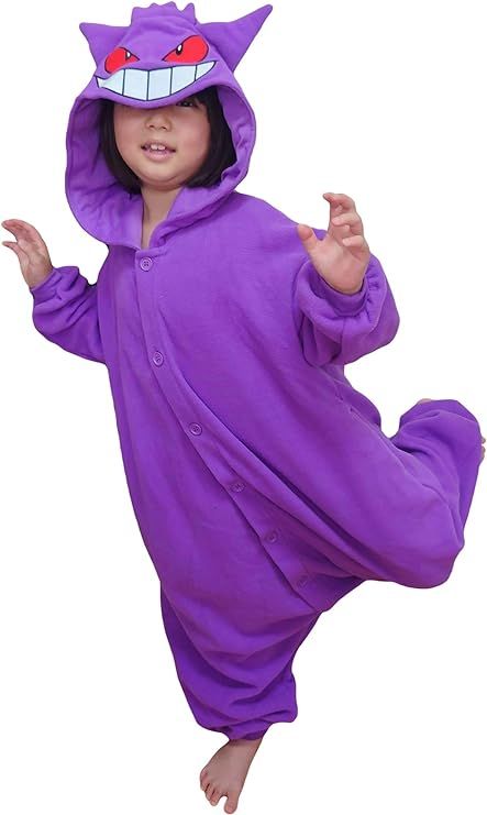 Amazon.com: SAZAC Kigurumi - Pokemon - Gengar - Onesie Jumpsuit Halloween Costume -Kids Size (5-9 Year Old) : Clothing, Shoes & Jewelry Gengar Onesie, Pokemon Baby Clothes, Pokemon Onesie, Ghost Type Pokemon, Purple Clothing, Pokemon Costumes, Gengar Pokemon, Pajama Costume, Pokemon Clothes