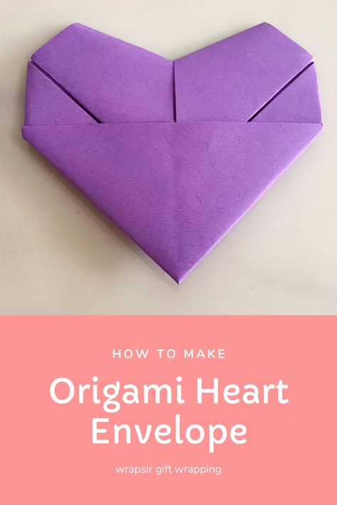 Origami heart envelope. Folding Paper Hearts, Simple Origami Envelope, How To Fold Love Notes, Fold Paper Into Heart, Folding Love Letters, Heart Shaped Origami, How To Make A Heart Letter, Heart Folded Paper, Easy Origami Envelope