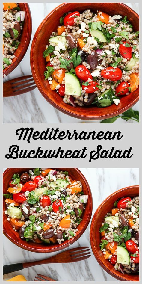 Buckwheat Salad, Holiday Salad, Buckwheat Recipes, Superfood Salad, Mediterranean Salad, Super Food, Grain Foods, Vegan Salad, Mediterranean Diet Recipes