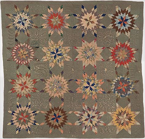 Quilt, Star of Bethlehem pattern variation, Ellen Morton Littlejohn  (1837-50) Quilt Star, Vintage Quilts Antiques, Star Of Bethlehem, Old Quilts, Traditional Quilts, Antique Quilt, Vintage Star, Star Quilts, Antique Quilts