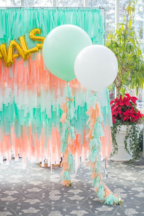 DIY Fringe Party Backdrop Plastic Tablecloth Backdrop, How To Make Backdrop, Tablecloth Backdrop, Diy Fringe, Streamer Backdrop, Garland Backdrops, Fringe Backdrops, Light Backdrop, Flower Wall Backdrop