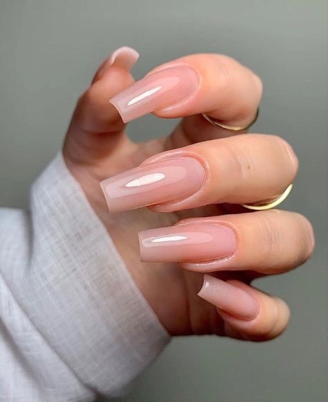 Neutral Nails Acrylic, Maquillage On Fleek, Milky Nails, Nude Nail Designs, Pink Acrylic Nails, Neutral Nails, Acrylic Nails Coffin, Square Acrylic Nails, Coffin Nails Designs