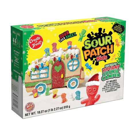 Sour Patch Kids® Build Your Own Holiday Cookie Camper - OrientalTrading.com How To Make Icing, Cookie House, Cookie Kit, Sour Patch Kids, Kids Candy, Sour Patch, Cookies For Kids, Holiday Cookie, Building For Kids