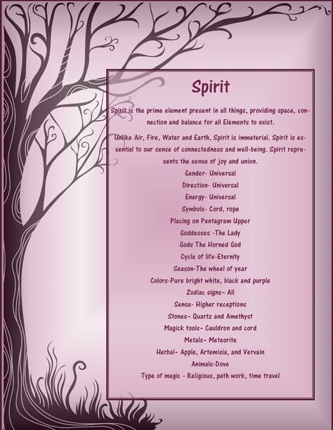 Spirit Spirit Element, Spirit Magic, Witchy Tips, Elemental Magic, Magic Spell Book, Book Of Shadow, Witchcraft For Beginners, 5 Elements, Tattoos Animals