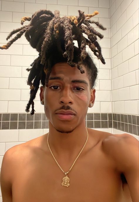 #Locstar Mixed Boy Haircut, Dreads Drawing, Mixed Boys Haircuts, Men Dread Styles, Boy Haircut, Mixed Boy, Natural Hair Bun Styles, Light Skin Men, Black Dude