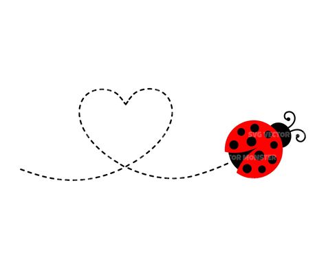 Ladybug Images, Ladybug Svg, Hello Kitty Theme Party, Window Paintings, Dashed Line, Baby Ladybug, Art Pole, Bug Tattoo, Ladybug Art