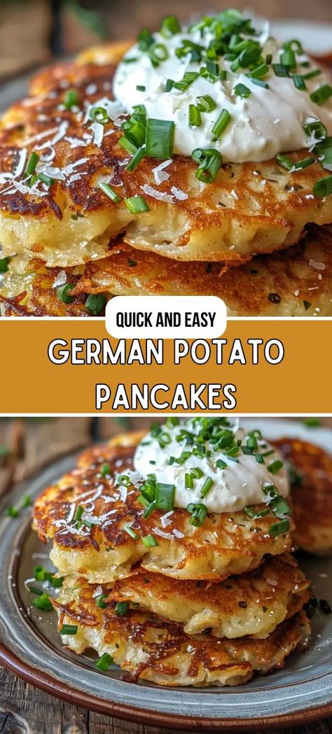 German Potato Pancakes Recipe German Potatoes Pancakes, Potatoe Pancakes German, Leftover Potato Pancakes, German Potato Cakes Recipe, Best German Pancake Recipe, Healthy Potato Pancakes, Best German Pancakes, Potato Pancakes With Mashed Potatoes, Fried Potato Pancakes