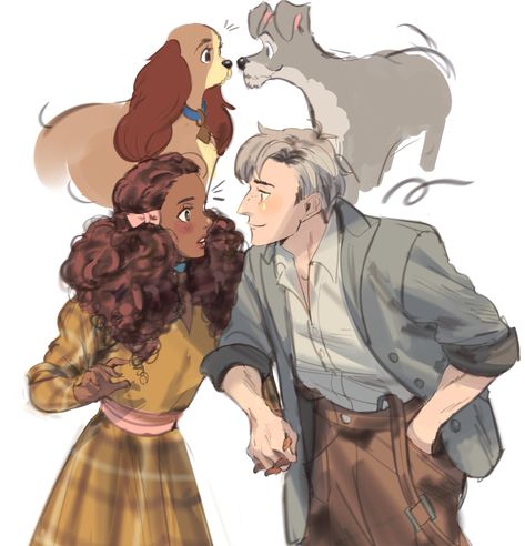 Cartoon Characters As Humans, Cute Disney Drawings, Disney Facts, Disney Artwork, Art Disney, Arte Disney, Disney Couples, Disney Princess Art, Lady And The Tramp