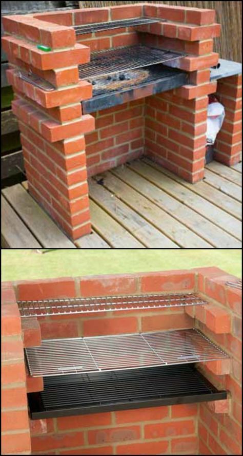 Backyard Grill Ideas, Grill Diy, Brick Grill, Taman Diy, Brick Bbq, Brick Pizza Oven, Christmas Patio, Diy Grill, Jardim Diy