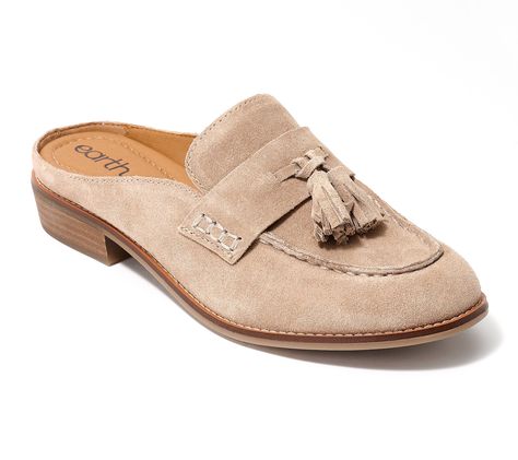 When it's time to walk into autumn  -- but your mood is still in summertime mode -- reach for these Earth slip-on mules. Crafted in rich leather with a preppy loafer-style look (see: tassels), the front says full steam ahead into fall while the open back captures that airy feeling you're just not ready to leave behind. From Earth Brands Footwear. Fall Mules, Mule Loafers, Loafer Style, Loafers Style, Slip On Mules, American Leather, Loafer Mules, Not Ready, Beautiful Clothes