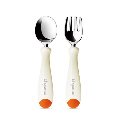 PRICES MAY VARY. 316L PREMIUM STAINLESS STEEL: Thyseed Infant metal cutlery is reusable, non toxic, hygienic, BPA, PVC, phthalate and filler-free, commonly used in medical devices, more safe. Top rack dishwasher safe. EASY TO SELF-FEED: This toddlers silverware set is designed with curved handles, non-slip and grab ease, in line with children’s gripping habits, training 12+ months boys and girls items eating with thyseed pre spoons and forks tableware. TRAVEL BOX: Our baby first feeding flatware Metal Cutlery, Toddler Utensils, Spoons And Forks, Travel Box, Medical Devices, Spoon Set, Dishwasher Racks, Flatware, 2 Pack