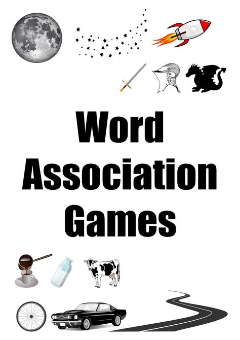 Fun word association games that anyone can play. Here are game instructions and free downloadable game cards and worksheets in PDF form. Word Finding Activities, Word Association Games, Fun Conversation Topics, Texting Games To Play, Resident Activities, Printable Word Games, Word Association, Word Games For Kids, Taboo Game